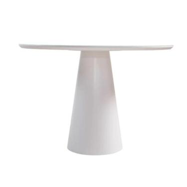Imagem de Mesa De Jantar Cone Redonda 100 Cm Laqueada Cores Branco