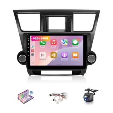 Imagem de XGU Estéreo automotivo 4G + 64G para Toyota Highlander 2008 a 2013 Rádio Apple CarPlay Android Auto, tela sensível ao toque de 10,1 polegadas para Toyota Highlander Carplay Navegação GPS/5G WiFi/FM