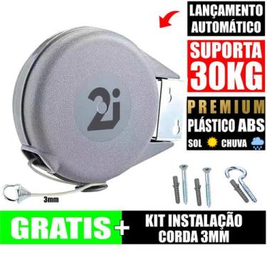 Imagem de Varal Retrátil Recolhivel de Parede para uso Externo e Interno Extensi