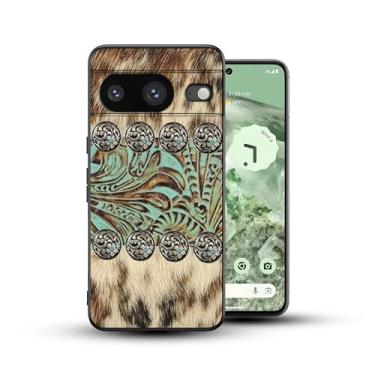 Imagem de Compatível com Google Pixel 8, estampa de couro bovino Western Country turquesa cowgirl caubói presentes protetor fino macio TPU à prova de choque