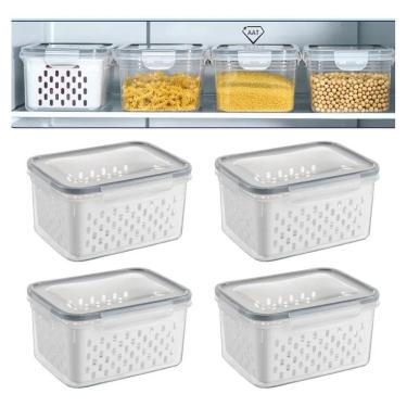 Imagem de 2X Vittak Kit 4 Organizadores De Geladeira 1,75L Porta Legum