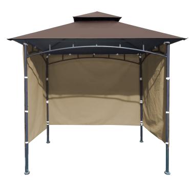 Imagem de 3 peças de substituição para tenda de grelha, parede lateral, 1,5 m x 20,3 m para churrasqueira ao ar livre, parede de sol (cáqui)