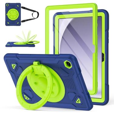 Imagem de Hogenl Capa para Samsung Galaxy Tab A9 Plus com protetor de tela/suporte giratório de 360°/alça de ombro capa robusta para Galaxy Tab A9+ Plus 11 polegadas lançado em 2023 (verde marinho)