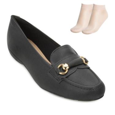 Imagem de Sapato Modare Ultraconforto e Meia MD25-70161, Preto, Dourado, 37