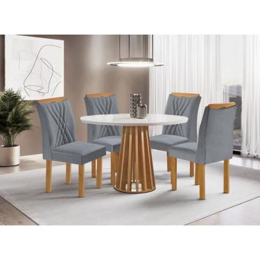 Imagem de Sala de Jantar 4 Cadeiras c Vidro 1,0m - Dublin - Sky Móveis