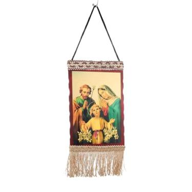 Imagem de COTTVOTT Ícone Ortodoxo Virgem Maria Madona e Cristo Jesus Pintura Arte de Parede Decoração Estética Católica Imagem para Sala de Estar Quarto