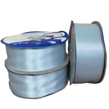 Imagem de ROLO Fita de Cetim Simples N°9 38mm, 50mts ideal para presentes, decorações, festas visual elegante e integração estilosa(CINZA CLARO (COR 177))