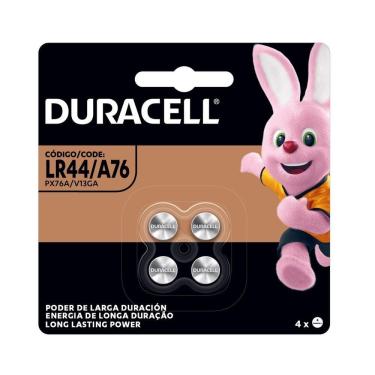Imagem de 04 Pilhas Baterias LR44 A76 Ag13 Alcalina DURACELL 1 cartela