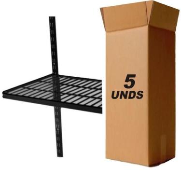 Imagem de Caixa Com 6 Prateleiras 90X30CM Smart Black - Casa Expressa