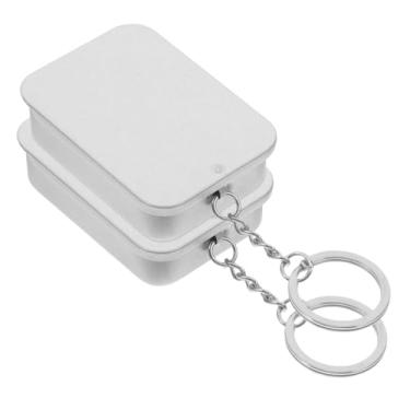 Imagem de Cabilock 2 mini caixas de armazenamento de metal porta-chaves joias caixa de estanho caixas de bugigangas de lata portáteis para itens pequenos