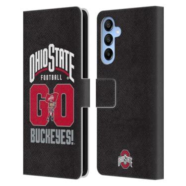 Imagem de Head Case Designs Capa carteira de couro oficialmente licenciada pela Ohio State University Go Buckeyes Football Graphics compatível com Samsung Galaxy A16 5G