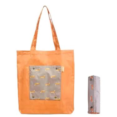 Imagem de Bolsa de ombro para compras, bolsa dobrável, reutilizável, resistente à água, para compras, viagens diárias (raposa)
