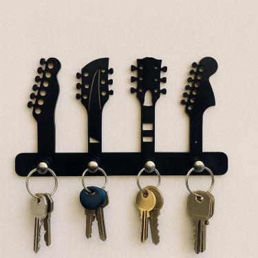 Imagem de Porta Chave Parede Decorativo Organizador Ganchos Guitarras