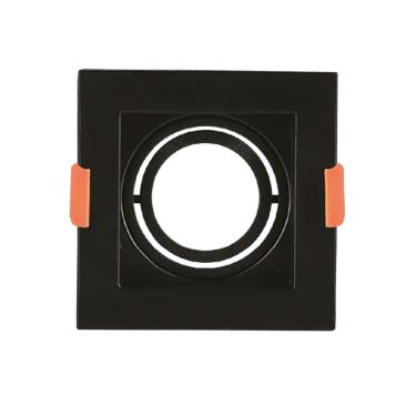 Imagem de Spot de Embutir Quadrado Preto MR16 Dicroica GU10 Direcionável Recuado 10cm