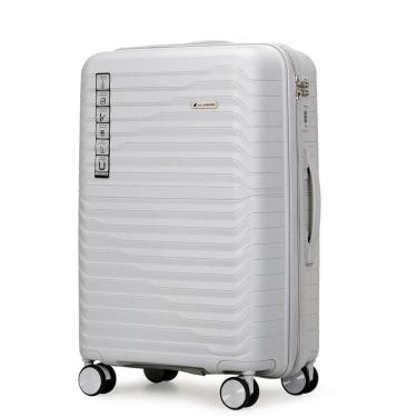 Imagem de Mala De Viagem 23kg Média Em Polipropileno Anti Impacto Zíper Anti Furto Rodas 360º - Portland - Allabard Prata