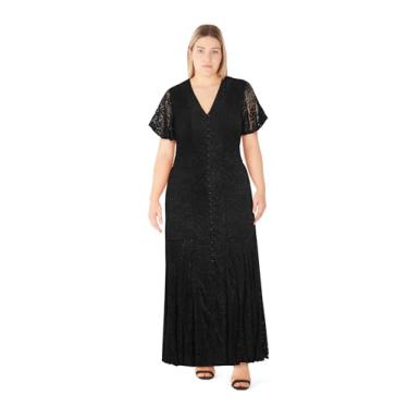 Imagem de City Chic Vestido coquetel feminino - renda Margo, Preto, 25 Plus Size