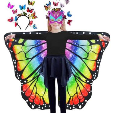 Imagem de Fantasia D.Q.Z de dupla face Fairy Butterfly-Wings Girl Kids