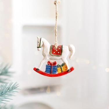 Imagem de Decorações de Natal Resina Pequena Casa Micro Paisagem Resina Casa Pequenos Ornamentos Boneco de Neve Alce Papai Noel