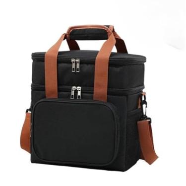 Imagem de Bolsa Térmica De Duas Camadas De Grande Capacidade Adequada Para Piquenique (Preto)