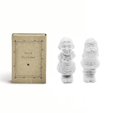 Imagem de Two's Company Mr and Mrs Claus in Matchbox, 4 cm, porcelana, branco