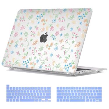 Imagem de Seanai Compatível com M2 MacBook Pro 13 polegadas versão 2022 2021-2016 M1 A2338 A2289 A2251 A2159 A1989 A1706, capa rígida padrão e capa de teclado para Mac Pro 13 Touch bar, Little Flowers