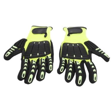 Imagem de GLOGLOW Luvas de Jardim Luvas de Trabalho de Segurança de Proteção contra Corte TPR Com Redução Antivibração Revestida Com NBR para Homens e Mulheres para Marcenaria, Corte de Vidro, Construção, (L)
