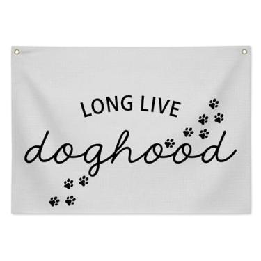 Imagem de DTLGTG Faixa de cachorro Long Live, decoração de parede de sala de jogos para quarto de crianças, placa de parede rústica de berçário para decoração de quarto de menino infantil, decoração de parede