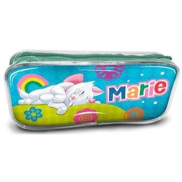 Imagem de Estojo Escolar VMP RF16 Licenciado Disney Marie – Compartimento Unico com Zíper Reforçado para Canetas, Lápis e Acessórios Escolares.