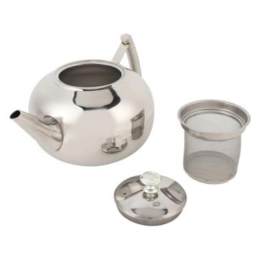 Imagem de Bule de chá de aço inoxidável à prova de vazamentos, alça lateral ergonômica, chaleira com infusor removível para cozinha de escritório doméstico, material premium, design durável (2,0L/2000ml)
