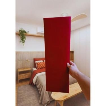 Imagem de Kit 20 Placas Cabeceira Estofada 60x20cm Design Sofisticado (VERMELHO)