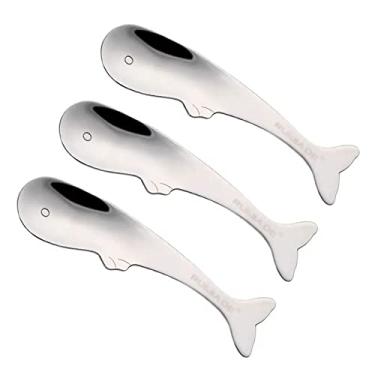 Imagem de Colheres de Jantar Colher criativa em formato de baleia desenho animado aço inoxidável 304 adorável colher sorvete sobremesa talheres