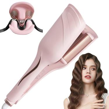 Imagem de Modelador de ondas profundas de 3 cilindros de 3 cm | Crimpador moderno para ondas fáceis e uniformes e textura esculpida | Íon negativo para brilho sem frizz e alisador de cachos com 4 temperaturas