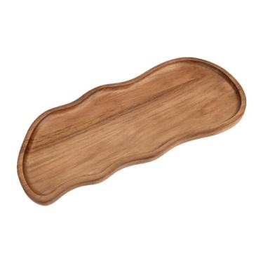 Imagem de ＫＬＫＣＭＳ Bandeja de madeira para servir, prato para petiscos, bandeja para mesa de centro, travessa para frutas, ideal para mesa de café da manhã, jantar ou