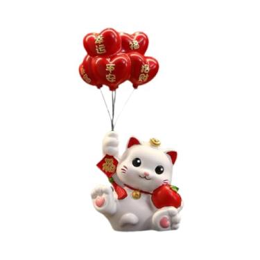 Imagem de predolo Estatueta de Gato, Estátua Decorativa, Coleção de Esculturas de Animais de Desenho Animado, Ornamento de Mesa para Entrada, Escritório ou Mesa, Sentado