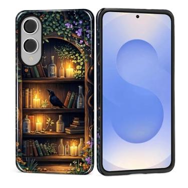 Imagem de DAIZAG Capa para Samsung Galaxy S25 Edge, linda capa de telefone para meninas e mulheres, capa protetora à prova de choque resistente a arranhões - estante de livros Witchy Dark Academia