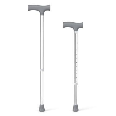 Imagem de Bengala Retrátil de Alumínio com Altura Ajustável 74 a 96cm – Leve, Compacta, Antiderrapante e Ideal para Idosos ou Fisioterapia - Brucaro Prime (Prata)