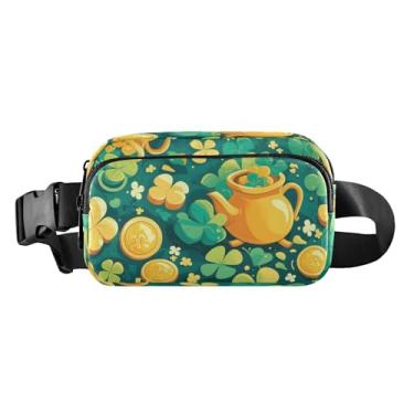 Imagem de CEBUGI Mini pochetes de caminhada para homens e mulheres, elementos do dia de São Patrício, modernos, resistentes à água, com cinto ajustável para treino, viagem, corrida