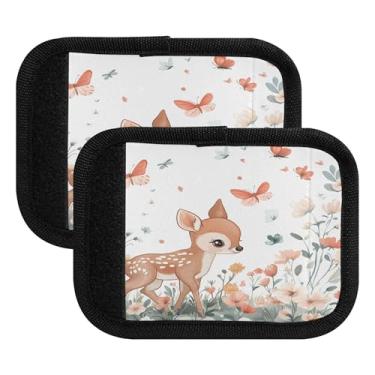 Imagem de Burbuja Linda alça de bagagem de veado neoprene confortável identificador de etiqueta de mala para acessórios de viagem, pacote com 2, Como na imagem, 4.3 x 5.9 in, Pacote com 4