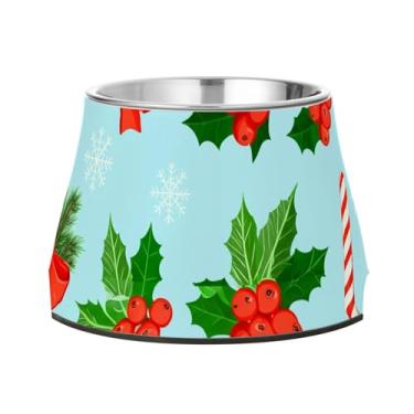 Imagem de Burbuja Tigela de ração de aço inoxidável para cães Candy Cane para comida e água, antiderrapante para cães médios e gatos, 590 ml