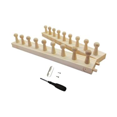 Imagem de Baoblaze Tear para tricô manual com fios grossos, tear portátil com estrutura de madeira e pinos, ideal para decoração de casa e artesanato com