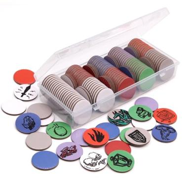 Imagem de 100 Pcs Dry Erase Tokens – Reusable Writable Blank Game Counters, Customizable Discs for DND, MTG, Tabletop RPGs, Board Games & Bingo Accessories
