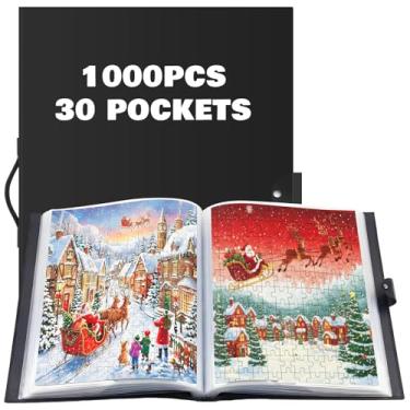Imagem de Feifeiya 30 Pockets Puzzle Storage Folder for 1000 Pieces Portable Large Capacity Jigsaw Book Holder for 60 Sets Puzzle Folder, Dustproof and Protective Jigsaw Accessories, Gift for Christmas