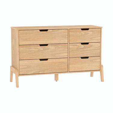 Imagem de Cômoda 6 Gavetas Veneza Em Madeira Carvalho Rústico 119x40x76 Cm Marin