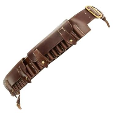 Imagem de CALYX Bandoleiro de munição de couro marrom Martini-Henry P-1882 da era vitoriana britânica - capacidade redonda 50 (marrom)