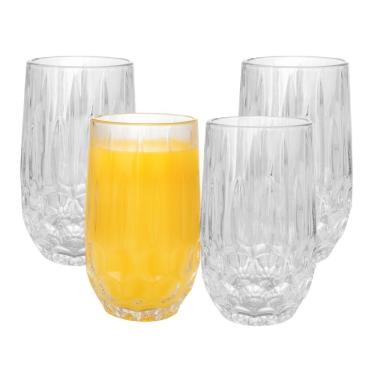 Imagem de Jogo 4 Copo Alto De Vidro Para água Suco Transparente Galway 350ml Wolff