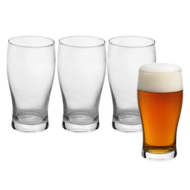 Imagem de Jogo 4 Copo De Cerveja De Vidro Chopp Bar Bebida Wolff 550ml