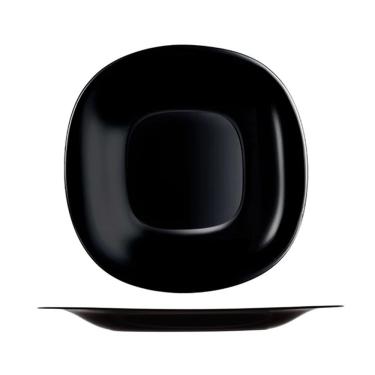 Imagem de Prato De Sobremesa Preto Quadrado Square 20cm Vidro Opalino Em Casa Tem