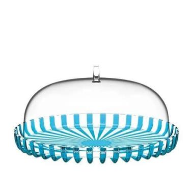 Imagem de Porta bolo guzzini com domo em bio plástico dolcevita turquesa 1257004