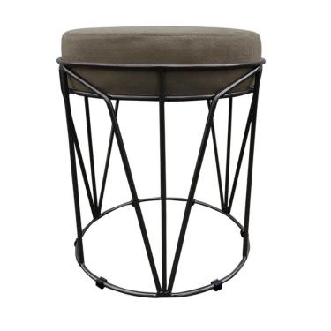 Imagem de Kit 02 Puff Babu Suede Base Preto Marrom Rato