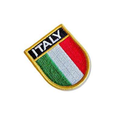 Imagem de BP0030E-011 Bandeira Itália Patch Bordado 5,7×6,8cm (B) Fecho de contato gancho)